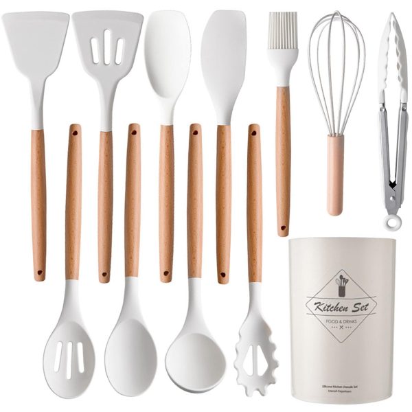 12 Pcs Silicone Cooking Utensils Kitchen Utensil Set |